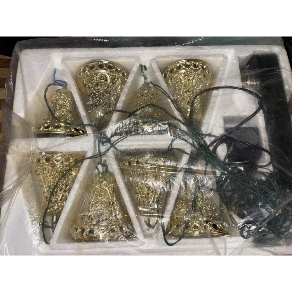 Vintage Merry Glow Round The Ringing Bells of Christmas Musical Lights Working